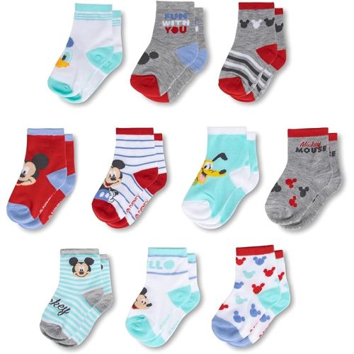 ABG Accessories Baby Girls & Boys Minnie Mickey Mouse 10-pack Infant Sock - 0-6 Months - Mickey Mouse - Multicolor