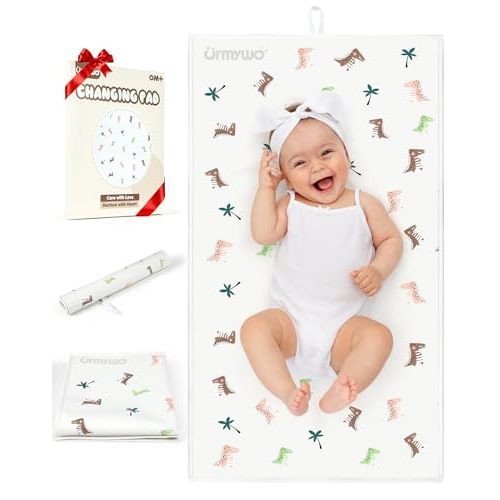 Baby Portable Diaper Changing Pad - Waterproof & Wipeable Changing Mat with PU Leather - Soft Comfortable - Foldable Travel Bag & Camping Mat - Newborn Essentials Must Haves - Baby Shower Gifts