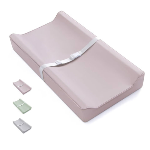 Blissful Diary Vegan Leather Baby Changing Pad with Waterproof & Wipe-Clean PU Cover, Standard Size Cozy Diaper Changing Pad for Dresser and Table, Taupe