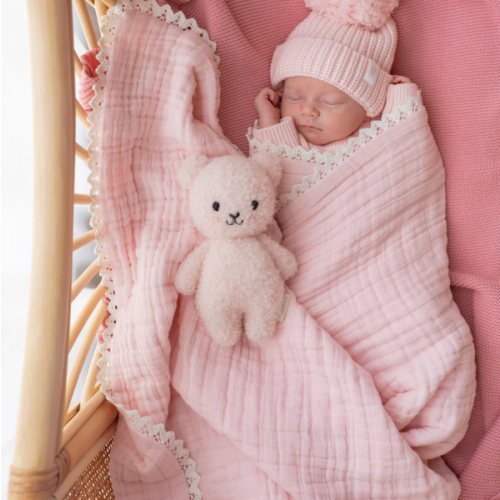 Gauze Lace Blanket | Baby Pink – Little and Fern