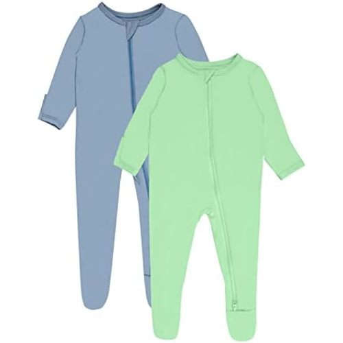 GUISBY Pajamas for Baby Boys & Girls, Infant Onesie with Mitten Long Sleeve Footed Pjs