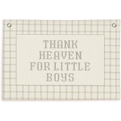 Lacama Thank Heaven for Little Boys Linen Banner