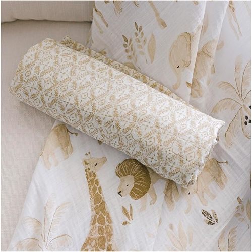 Crane Baby 100% Cotton Muslin Swaddle Blankets, Kendi Safari Animal, Set of 2