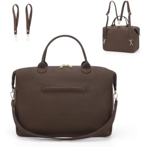 HiTotes Diaper Bag Tote Convertible Vegan Leather Diaper Tote Backpack