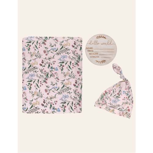 Botanical Pink Newborn Receiving Blankets Set
