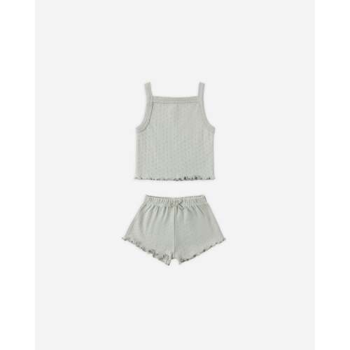 Pointelle Tank + Shortie Set Petit Fleur (3-6 months)