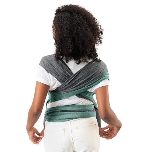 Moby Baby Wrap Carrier Reversible for Newborns to Toddlers (8-33lbs), Infant Sling Carrier, Ultra Lightweight & Hands Free Design, Adjustable for All Body Types (Jade/Grey)