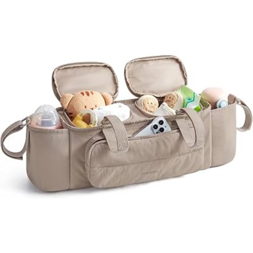 mommore Double Stroller Organizer for Bob Duallie with 2 Cooler Pockets