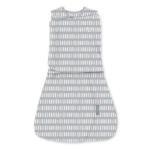 SwaddleMe by Ingenuity Arms Free Convertible Baby Swaddle, Size 3-6 Months, 14-18 Pounds, 1.0 TOG - Dashed Lines