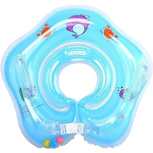 Baby Neck Float for Bathtub Baby Swimming Ring, Baby Swim Rings Neck Float,Suit for Newborn Baby Toddler Age of 0-18 Months Kids, Blue