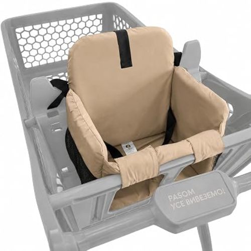 Shopping Cart Cover for Baby - High Chair Cover for Babies - Grocery Cart Cover for Baby - Space-Saving Design Easy to Install Seat – Mocha
