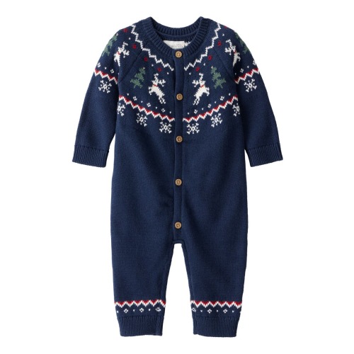 Kids' Reindeer Fair Isle Sweater Jumpsuit
