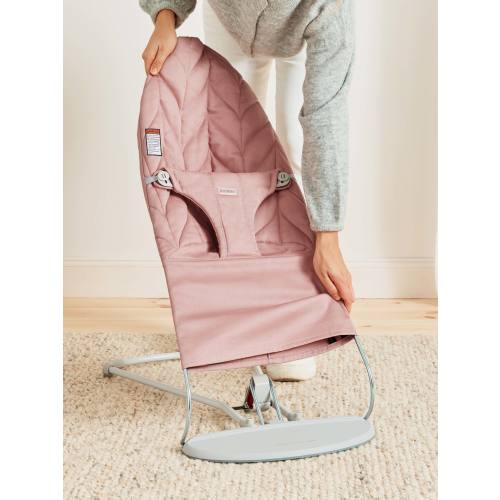 BabyBjörn Extra Fabric Seat for Bouncer Bliss. Color: Dusty Pink. Woven Petal Quilt