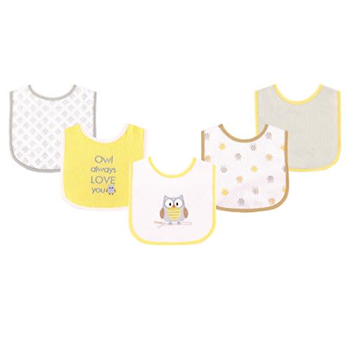 Luvable Friends Baby Cotton Terry Drooler Bibs with PEVA Back, Transportation, One Size