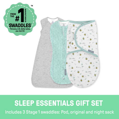 Ingenuity SwaddleMe Comfort Pack - Little Bees, 0-3 M