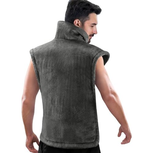 RENPHO King Size Heating Pad for Back, Mothers Day Gifts for Mom Wife & Birthday Gifts for Men, FSA Eligible, 24"x37" XL Large Weighted Electric Heat Pad for Neck and Shoulders, ETL Certified, Gray