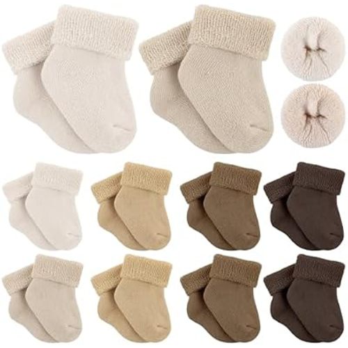 Twistover 10 Pairs Preemie Cotton Turn Cuff Socks