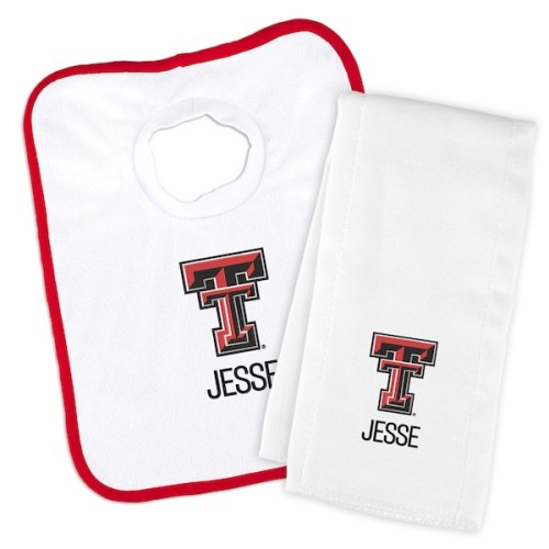 Texas Tech Red Raiders Chad & Jake Infant Personalized Pullover Bib & Burp Cloth Set