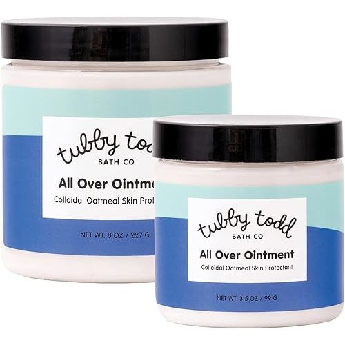 TUBBY TODD All Over Ointment - Baby Eczema Cream - Everyday Multi-Purpose Baby Skin Relief Cream - Sensitive Skin, Dry Skin & Irritation - Steroid & Gluten Free - Lavender Rosemary, 2 Pack 3.5oz & 8oz
