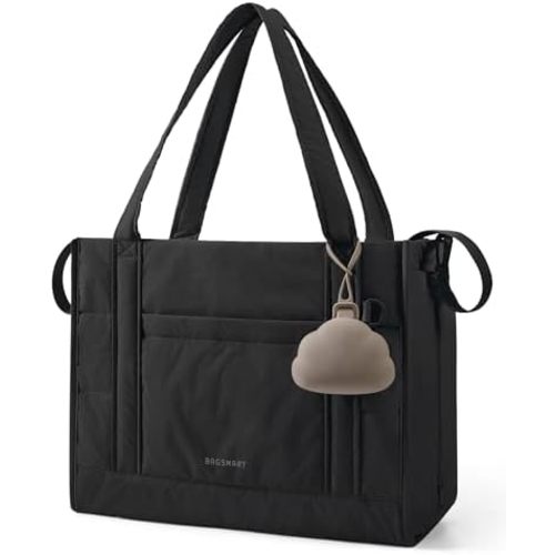 BAGSMART Diaper Bag Tote Puffer, Hospital Bag for Labor Delivery with Pacifier Case, Lightweight Baby Bag for Travel, Work