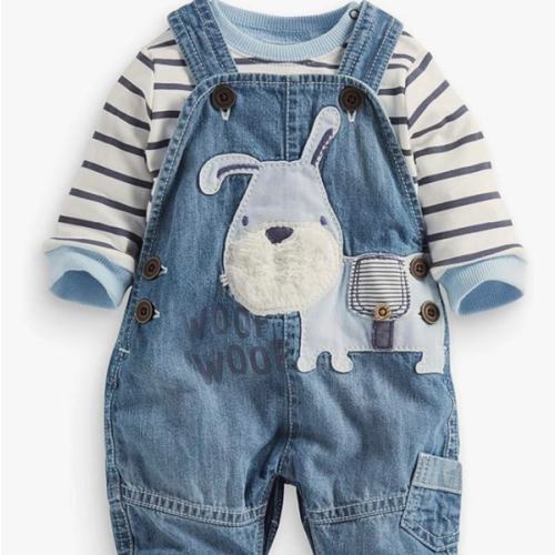 Cute Baby Boy Clothes Suit Toddler Boys' Striped long Sleeve T-Shirt+Denim Overalls Jumpsuit Pants Outfits Sets