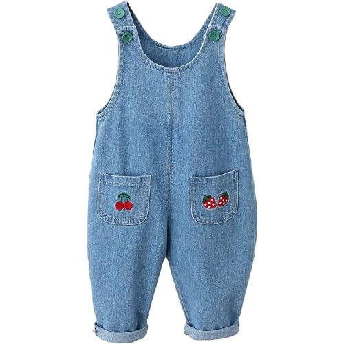 1-2 T | SEAUR Baby Boy Girl Cotton Overalls Casual Button Bib Suspender Pants Cute Romper Loose Jumpsuit One Piece Basic Outfit