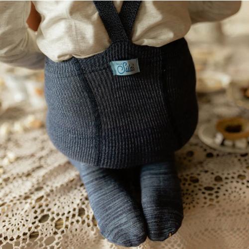 Silly Silas Footed Tights with Braces - Denim