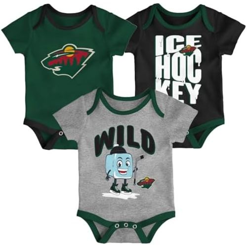 Outerstuff NHL Newborn Infant Triple Header 3 Pack Bodysuit Creeper Set