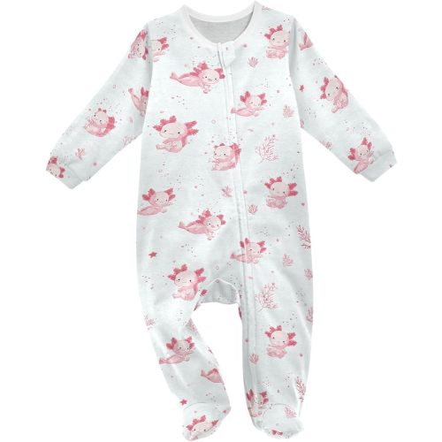 Baby One-Piece Footies Cowboy Boots Groovy Western Sleeper Pjs Footed Bodysuit Rompers Zipper for Boys Girls 3M