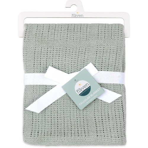 Little Haven Cotton Cellular Blanket - Sage