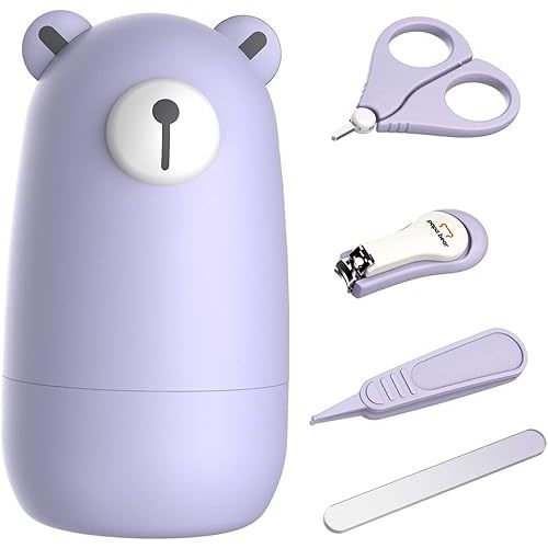 Baby Nail Clippers Set with Cute Case, Infant Fingernail and Toenail File Kit for Newborn Manicure and Pedicure, New Mom Grooming Gift