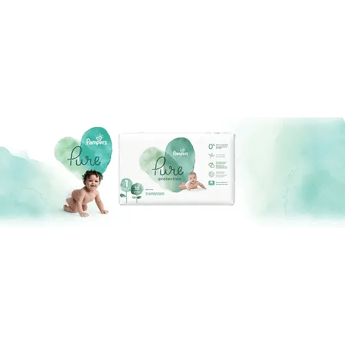 Diapers Newborn/Size 1 (8-14 lb), 35 Count - Pampers Pure Protection Disposable Baby Diapers, Hypoallergenic and Unscented Protection, Mega Pack (Old Version)