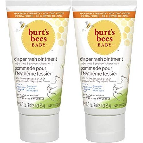 Diaper Rash Ointment, Burt's Bees 100% Natural Baby Skin Care, 3 Ounce (2 Pack)
