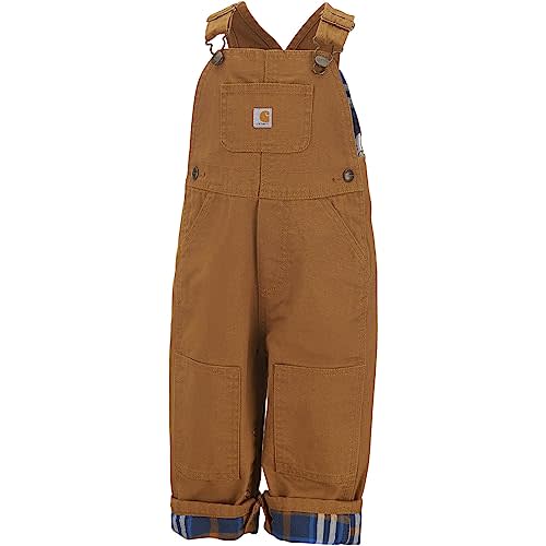 Carhartt Baby Boys' Washed Canvas Flannel Lined Bib Overall