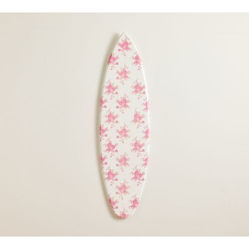 LoveShackFancy Pink Rose Printed Surfboard Wall Art