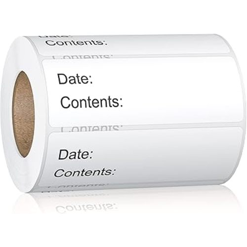 500 Pcs 1" x 3" Freezer Refrigerator Food Labels, Removable Adhesive, Water Oil Resistant, No Residue Food Storage Containers Labels Perfect for Monitoring Your Food in Kitchen