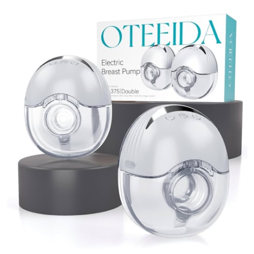 Hands Free Breast Pump Wearable MY-375 - Strong Suction, Low Noise, Wearable Breastfeeding Pump with 4 Mode &12 Levels, Portable Electric Breast Pump 24mm - 19/21/Insert/Flange, 2 Pack (White)