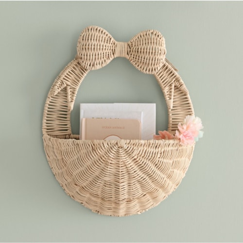 Rattan Bow Wall Basket (17") | Pottery Barn Kids