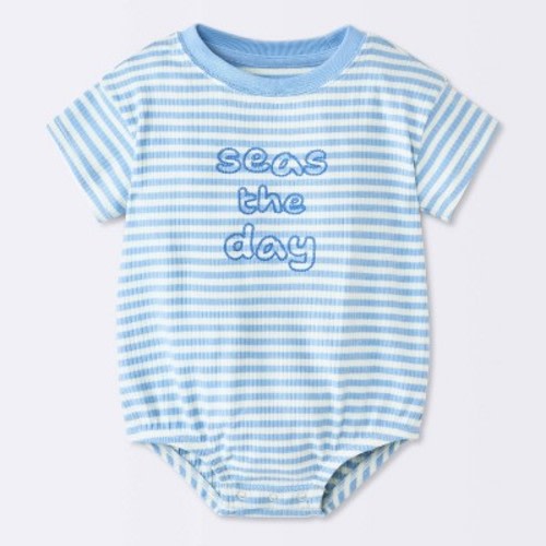 Baby Boys' "Seas The Day" Bubble Romper - Cloud Island™ Blue Newborn