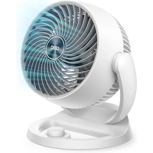 Dreo Fan for Bedroom, 12 Inches, 70ft Powerful Airflow, 28db Quiet Table Air Circulator Fans for Whole Room, 120° Adjustable Tilt, 3 Speeds, Desktop Fan for Home, Office, Kitchen