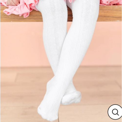 White Cable Knit Tights