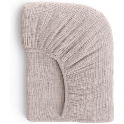 Muslin Crib Sheets, 100% Organic Cotton, Breathable and Ultra-Soft, Standard Crib Sheet Mattress (28"x 52") for Girls and Boys, Neutral Fitted Baby Crib Sheet (Elephant Gray)