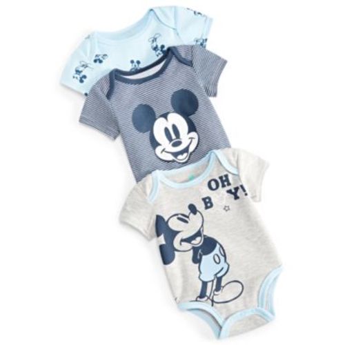Baby Boys Mickey Mouse Bodysuits, Pack of 3
