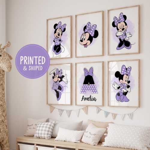 Custom Name Minnie Mouse Prints, Girls Bedroom Decor, Multiple Colors Available