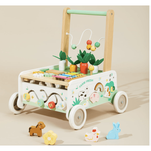 Farm-Themed Wooden Activity Walker for Toddlers | Labebe