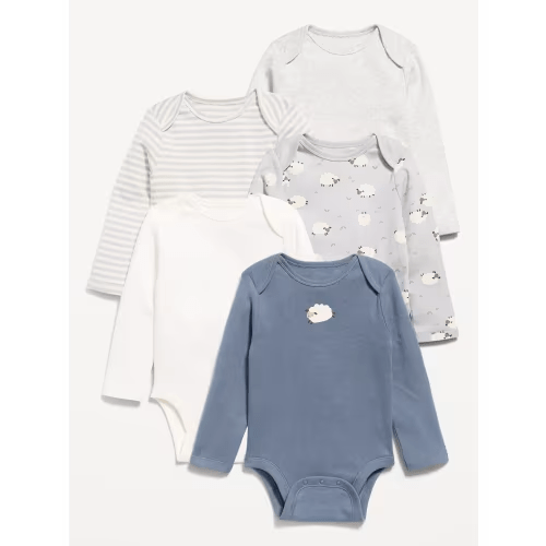 Long-Sleeve Bodysuit 5-Pack for Baby 0-3