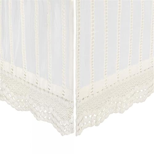 Crane Baby Off White Lace Scallop Crib Skirt, 28” X 52” X 8”, Ivory Crib Bed Skirt, 100% Cotton Scalloped Lace Crib Dust Ruffle, Neutral Nursery Crib Bedding, Cream Crib Skirt, Neutral Nursery Decor