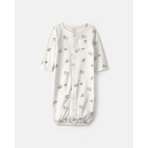 Baby Elephant 100% Cotton Converter Gown - Ivory | Carter's