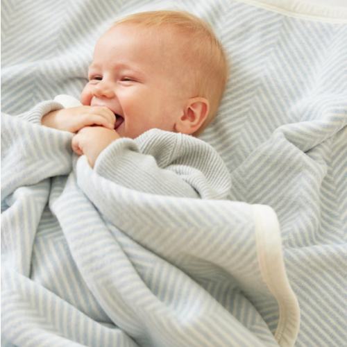 Harborview Herringbone Sky Mini Blanket