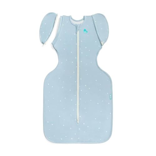 Medium Love to Dream Swaddle Up Transition Bag Original, Arms Up Position, Light and Ultra Breathable Cotton - Sleep Bag - 1.0 TOG - (20-24°C) Ideal for Moderate Temps (Twinkle Powder Blue, Medium, 6–8.5kg)